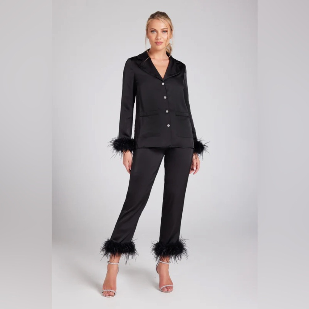 Nadine Merabi Black Pajama/Lingerie set in XS